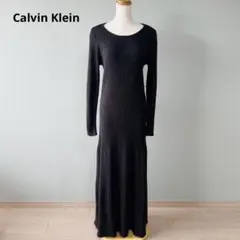 Calvin Kleinカルバンクライン リブニット ロングワンピース N276