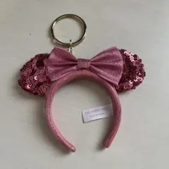 ミニーマウス カチューシャ スパンコール キーホルダー