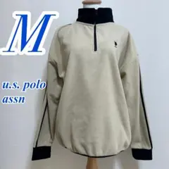 U.S. POLO ASSN. フリースジャケット M ベージュ ハーフジップ