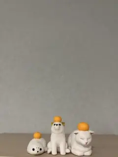 カプセルトイ みかんを乗せた動物フィギュア 3種セット
