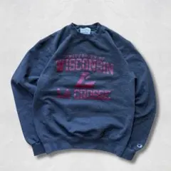 Champion スウェット L相当 ダークグレー カレッジロゴ トレーナー