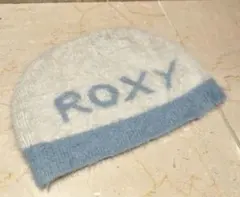 【美品】ROXY ロキシーニット帽 ロゴ スノボ　アンゴラ　スキーのサムネイル