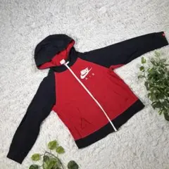 【NIKE ナイキ】パーカー　『S』　レッド　ロゴ入り　AIR　フルジップ　運動