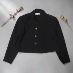 イヴサンローラン★クロップドジャケット★丸襟★ブラック★ヴィンテージ★YSL★Mのサムネイル