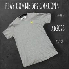 23年モデルプレイコムデギャルソン　金ハートマーク半袖TシャツサイズXL グレー