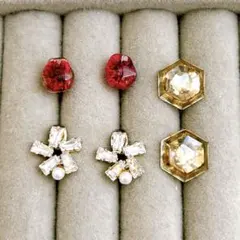 ハンドメイド　レジン　サージカルステンレスピアス　アクセサリー　ビジュー　パール