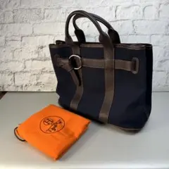 こぐま✨ HERMES ニューフールトゥ カバス トートバッグ キャンバス エルメス ニューフールトゥ PM ブラウン HERMES トートバッグ
