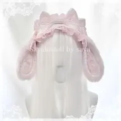 ♥うさぎ フリルヘッドドレス ベビーピンク ♥うさぎ フリルヘッドドレス ベビーピンク - メルカリ