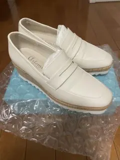 ArtemisDiana ホワイトレザー ローファー ウェッジソール