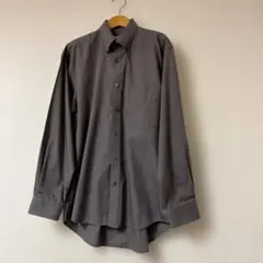 90s CARVEN 長袖シャツ サイズM グレー ストライプ メンズ