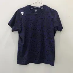 J2121 DESCENTE 紫色ヒョウ柄アンダーシャツ メンズ O