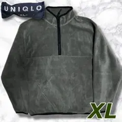 90s OLD UNIQLO ハーフジップ フリースジャケット XL カーキ