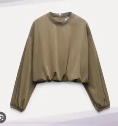 ZARA　コントラスト　リブトップス