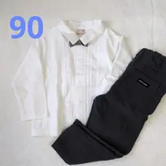 petit main フォーマルシャツパンツセット 90cm ボウタイ付き