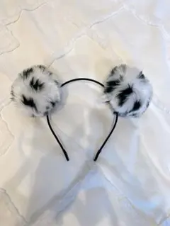 【最終値下げ★】ディズニー　カチューシャ　101匹わんちゃん もこもこ 白黒