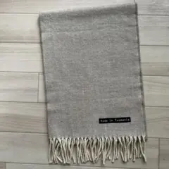 ベージュヘリンボーン柄 ウールマフラー タスマニア