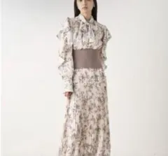 SNIDEL ウエストリブプリントワンピース