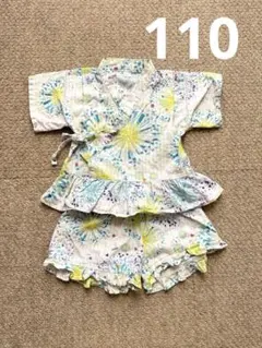 アプレレクール　浴衣　甚平　花火柄　110 女の子