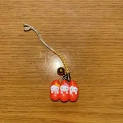 キャラクター ストラップ 赤色 鈴付き