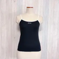 【NICECLAUP】タンクトップ キャミソール バイカラー 胸元刺繍