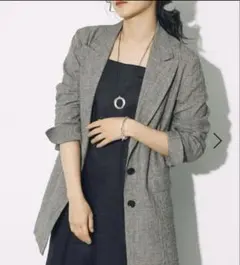 BABYLONE バビロン　クレープリネン　チェックジャケット