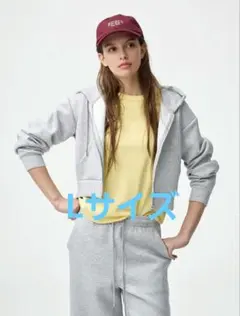 ジーユー　Lサイズ　パフスウェットフルジップパーカのサムネイル