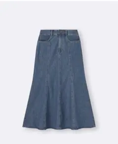 GU ライトデニムフレアマキシスカート　67BLUE Mサイズ