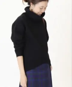 美品✨スローブイエナ ナチュラルウール タートルネック 厚手 ブラック フリー