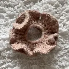 かぎ針編み ダブルフリル シュシュ