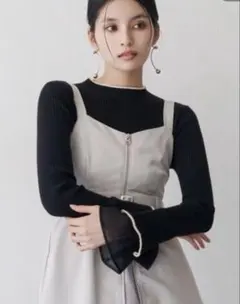 ドラマ着用とお色違い完売！MURUAムルーアベルスリーブラインニット