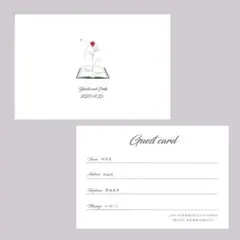 本とバラ　ゲストカード 結婚式 20枚