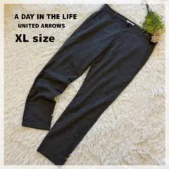 【A DAY IN THE LIFE】ウール混 テーパードパンツ XL グレー