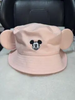 ミッキーマウス 耳付きバケットハット ピンク