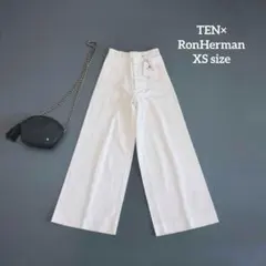 ■新品タグ付　TEN× RonHerman コラボ　ホワイトデニム　バギーXS
