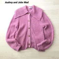 Audrey and John Wad モヘヤミックスビッグカラーカーディガン