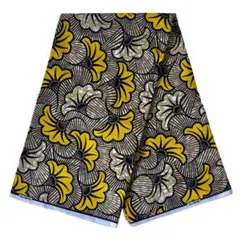 アフリカンプリント★婚礼の花（マリアージュ柄：イエロー）プチoutlet：布生地