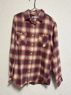 チェックシャツ 長袖 ネルシャツ Lサイズ カジュアル 古着