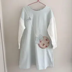 メゾピアノ　水色 刺繍　ワンピース 120サイズ