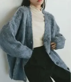 VANNIE U ミックスシャギーオーバーカーディガン