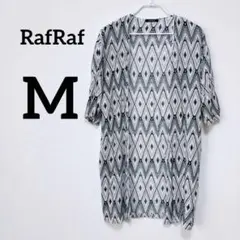 ✨️美品‼️ RafRaf 【M】 幾何学模様 五分袖 カーディガン 羽織り 春 夏