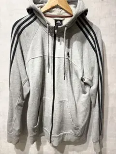 adidas ジップアップパーカー グレー LL アディダスのサムネイル