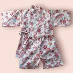 かわいい❤️甚平120 女の子 上下セット 手毬 桜 和柄 綿100% お祭り