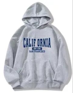 old 00'sCALIFORNIA パーカー グレー L カレッジロゴ