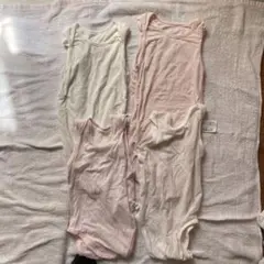 UNIQLO エアリズム　メッシュ　ロンパース　肌着4枚セット 白 ピンク