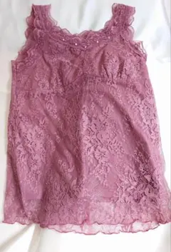 axes femme アクシーズファム 総レース タンクトップ くすみピンクのサムネイル