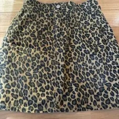 最終セールヒョウ柄ミニスカート ウエストゴム入り
