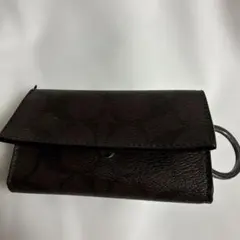 。*様 COACH シグネチャー キーケース 3連ブラウン