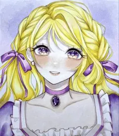 【原画】オリジナル アナログ 手描き イラスト 創作 色紙 ハンドメイド