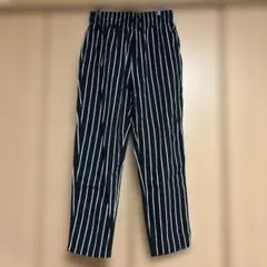 クックマン Cookman シェフパンツ ストライプブラック　Ｌ