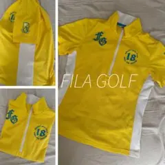 フィラゴルフ FILA GOLF 半袖シャツ L 襟元チャック イエローのサムネイル